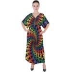 Deadhead Bears Band  Colorsdead Head Grateful Dead Pattern V-Neck Boho Style Maxi Dress