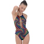 Deadhead Bears Band  Colorsdead Head Grateful Dead Pattern Plunge Cut Halter Swimsuit