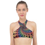 Deadhead Bears Band  Colorsdead Head Grateful Dead Pattern High Neck Bikini Top