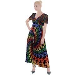 Button Up Short Sleeve Maxi Dress 