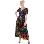 Deadhead Bears Band  Colorsdead Head Grateful Dead Pattern Button Up Short Sleeve Maxi Dress