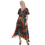 Deadhead Bears Band  Colorsdead Head Grateful Dead Pattern Cross Front Sharkbite Hem Maxi Dress