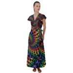 Deadhead Bears Band  Colorsdead Head Grateful Dead Pattern Flutter Sleeve Maxi Dress