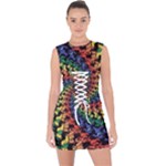 Deadhead Bears Band  Colorsdead Head Grateful Dead Pattern Lace Up Front Bodycon Dress