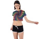 Deadhead Bears Band  Colorsdead Head Grateful Dead Pattern Tie Back Short Sleeve Crop Tee