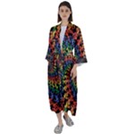 Deadhead Bears Band  Colorsdead Head Grateful Dead Pattern Maxi Satin Kimono