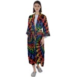 Deadhead Bears Band  Colorsdead Head Grateful Dead Pattern Maxi Satin Kimono