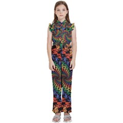 Kids  Sleeveless Ruffle Edge Band Collar Chiffon One Piece 
