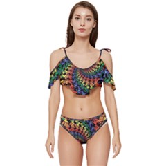 Ruffle Edge Tie Up Bikini Set	 