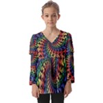 Deadhead Bears Band  Colorsdead Head Grateful Dead Pattern Kids  V Neck Casual Top