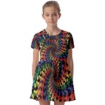 Deadhead Bears Band  Colorsdead Head Grateful Dead Pattern Kids  Short Sleeve Pinafore Style Dress