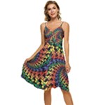 Deadhead Bears Band  Colorsdead Head Grateful Dead Pattern Sleeveless Tie Front Chiffon Dress