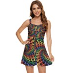 Deadhead Bears Band  Colorsdead Head Grateful Dead Pattern Ruffle Edge Bra Cup Chiffon Mini Dress