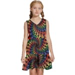 Deadhead Bears Band  Colorsdead Head Grateful Dead Pattern Kids  Sleeveless Tiered Mini Dress