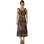 Deadhead Bears Band  Colorsdead Head Grateful Dead Pattern Tie-Strap Tiered Midi Chiffon Dress