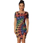 Deadhead Bears Band  Colorsdead Head Grateful Dead Pattern Fitted Knot Split End Bodycon Dress