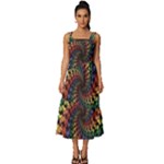 Deadhead Bears Band  Colorsdead Head Grateful Dead Pattern Square Neckline Tiered Midi Dress