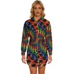 Deadhead Bears Band  Colorsdead Head Grateful Dead Pattern Womens Long Sleeve Shirt Dress