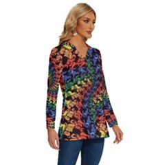 Long Sleeve Drawstring Hooded Top 