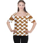 Biscuits Photo Motif Pattern Cutout Shoulder Tee