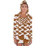 Biscuits Photo Motif Pattern Long Sleeve Hooded T-shirt