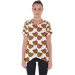 Biscuits Photo Motif Pattern Cut Out Side Drop Tee