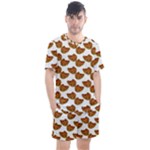 Biscuits Photo Motif Pattern Men s Mesh Tee and Shorts Set