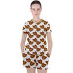 Biscuits Photo Motif Pattern Women s Tee and Shorts Set