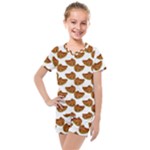 Biscuits Photo Motif Pattern Kids  Mesh Tee and Shorts Set