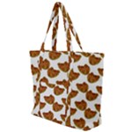 Biscuits Photo Motif Pattern Zip Up Canvas Bag