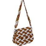 Biscuits Photo Motif Pattern Saddle Handbag