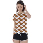 Biscuits Photo Motif Pattern Short Sleeve Open Back Tee