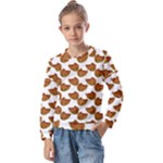 Biscuits Photo Motif Pattern Kids  Long Sleeve Tee with Frill 