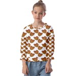 Biscuits Photo Motif Pattern Kids  Cuff Sleeve Top