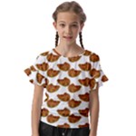 Biscuits Photo Motif Pattern Kids  Cut Out Flutter Sleeves