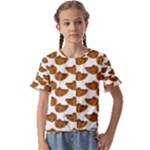 Biscuits Photo Motif Pattern Kids  Cuff Sleeve Scrunch Bottom Tee