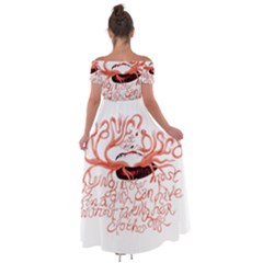 Off Shoulder Open Front Chiffon Dress 