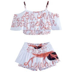 Kids  Off Shoulder Skirt Bikini 