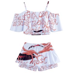 Kids  Off Shoulder Skirt Bikini 