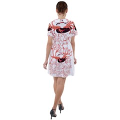 Short Sleeve Shoulder Cut Out Dress  