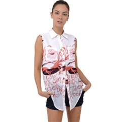 Sleeveless Chiffon Button Shirt 