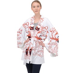 Long Sleeve Velvet Kimono  