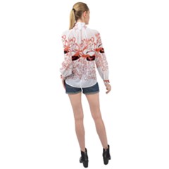 High Neck Long Sleeve Chiffon Top 