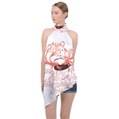 Halter Asymmetric Satin Top 