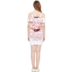 Shoulder Frill Bodycon Summer Dress 