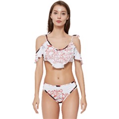 Ruffle Edge Tie Up Bikini Set	 