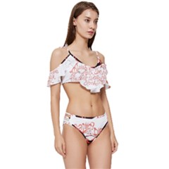 Ruffle Edge Tie Up Bikini Set	 