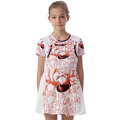 Kids  Short Sleeve Pinafore Style Dress 