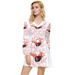 Tiered Long Sleeve Mini Dress 