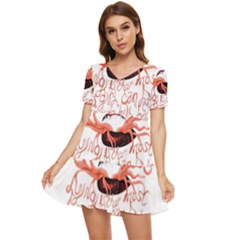 Tiered Short Sleeve Babydoll Dress 